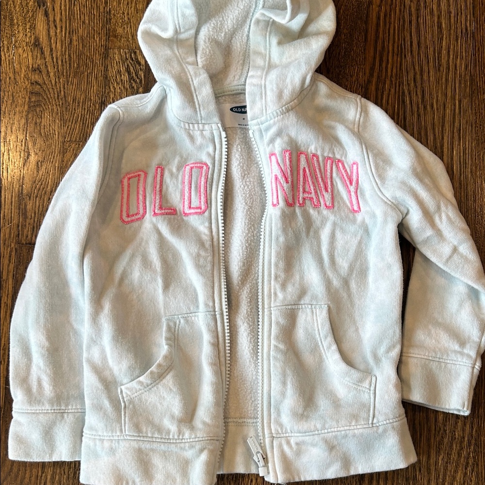 Old Navy Kids Hoodie - White with Pink Lettering
